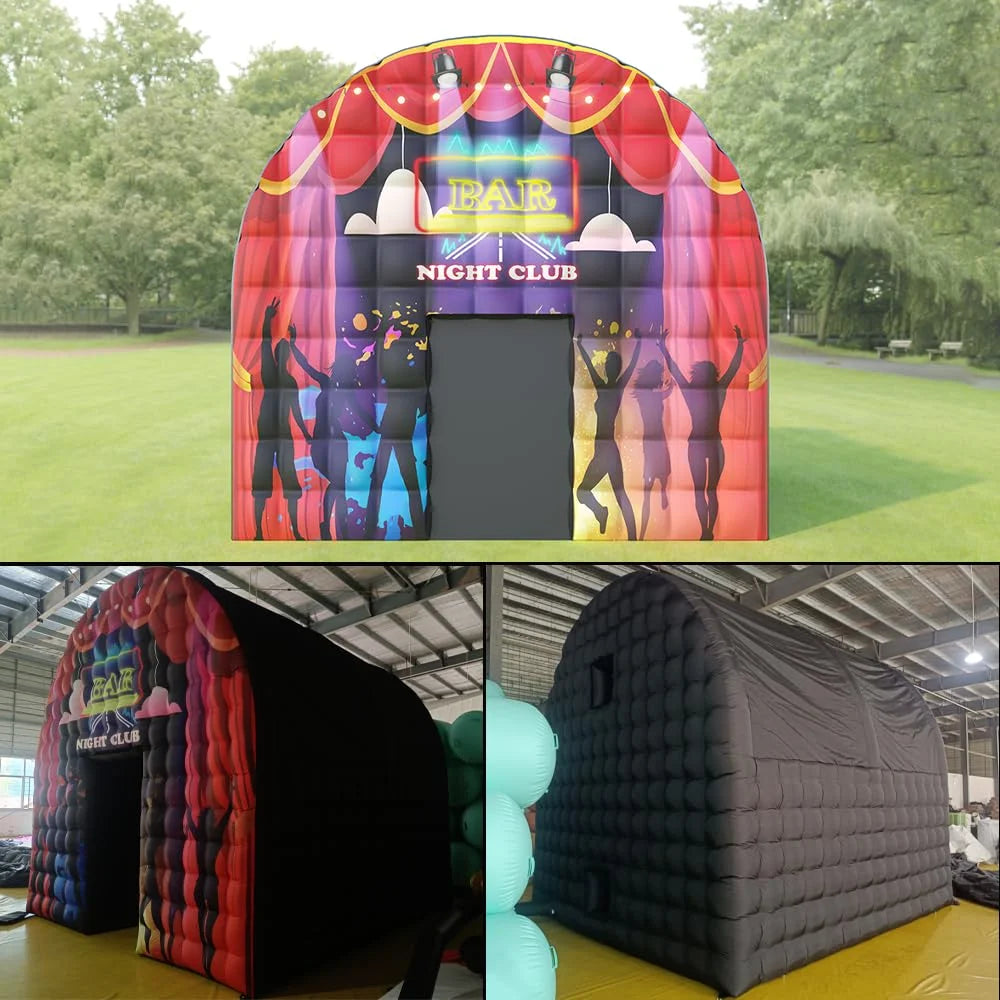 Commercial Grade 15ft Disco House Inflatable Night Club Bar Square Gazebo Event Room Inflatable Party Tent for Backyard Party