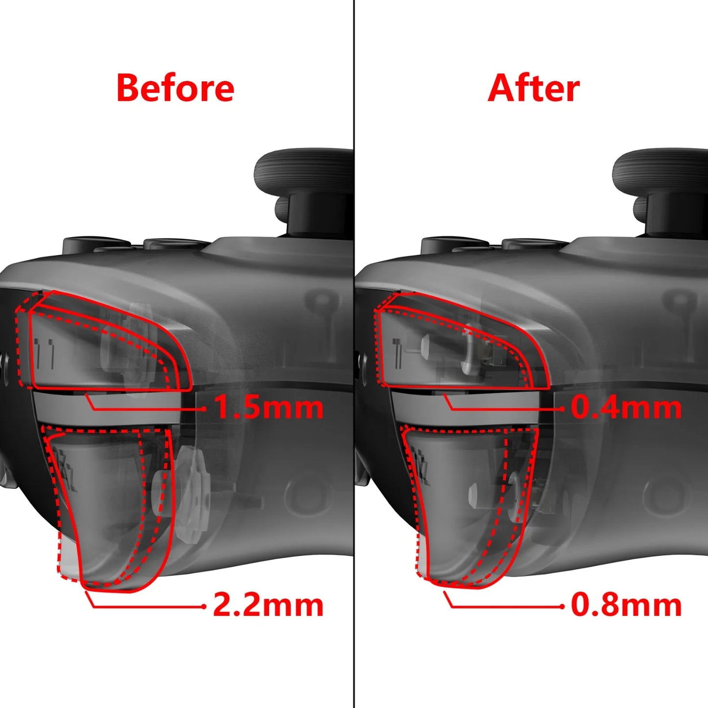 Custom Clicky Hair Trigger Kit Flashshot Trigger Stop Flex Cable for Nintendo Switch Pro Controller