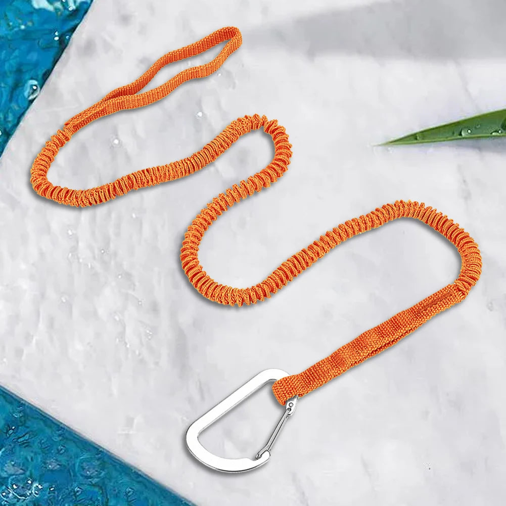 Kayak Paddle Leash Adjustable Kayak Paddle Lanyard Rope Elastic Kayak Paddle Rope for Canoing Fishing Boating