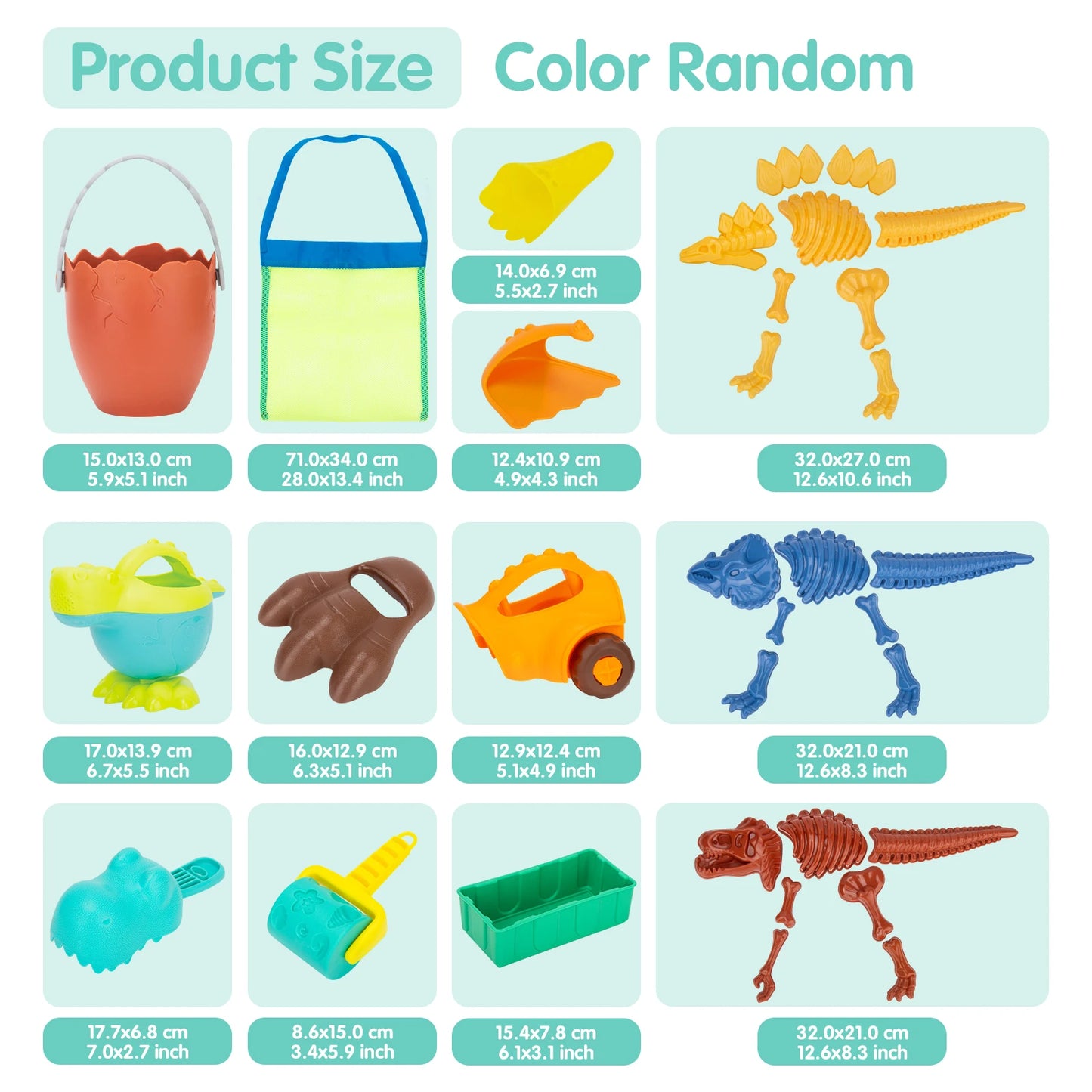 Dinosaur Beach Toys for Kids 3-5,Dinosaur Mould Set 33 PCS Sand Toys with Mesh Bag,Gifts for Boys and Girls 6-10