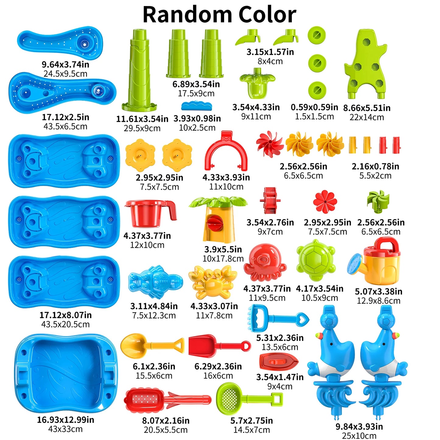 Children's sand table and water table suitable for children's 5-layer outdoor water game table toys, summer beach toys