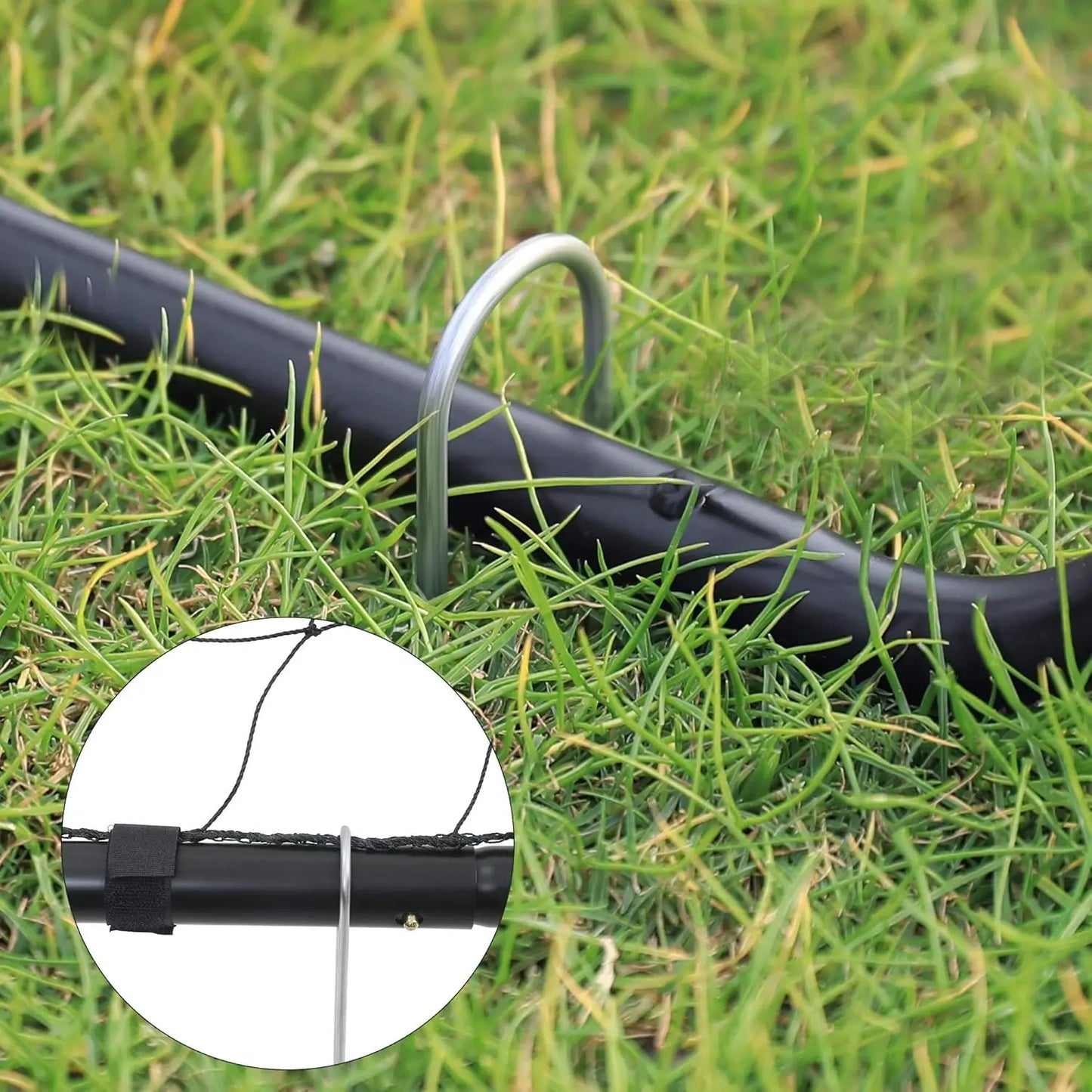 Children's Soccer Goal 12 x 6 Foot, in Garden, Courtyard, Park, Beach, Metal Pipes and PE Net, Quick Assembly,Black