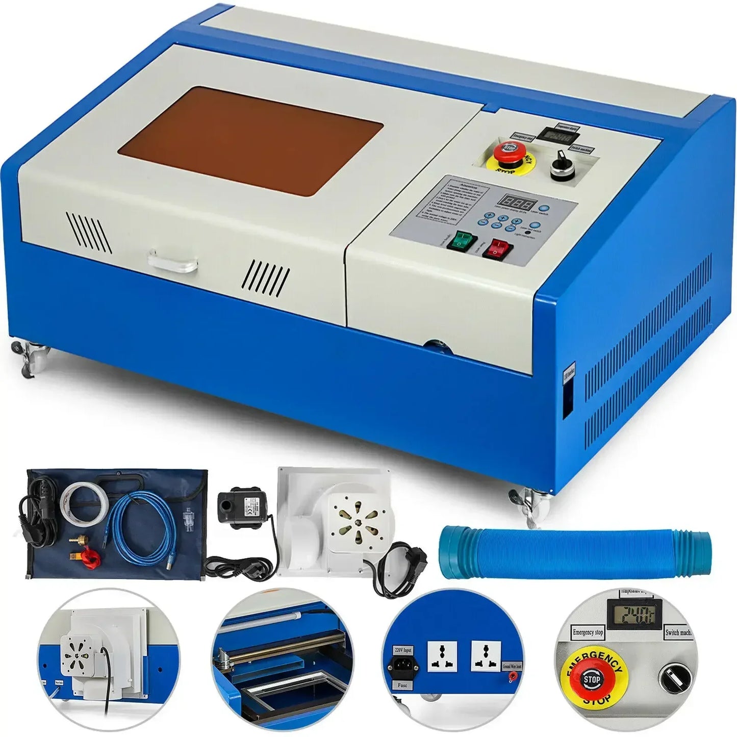 CO2 Laser Engraver 40/50W CO2 Laser Engraving Machine 30*20cm Cut Tools for Wood Leather Woodworking USB Support CorelDraw