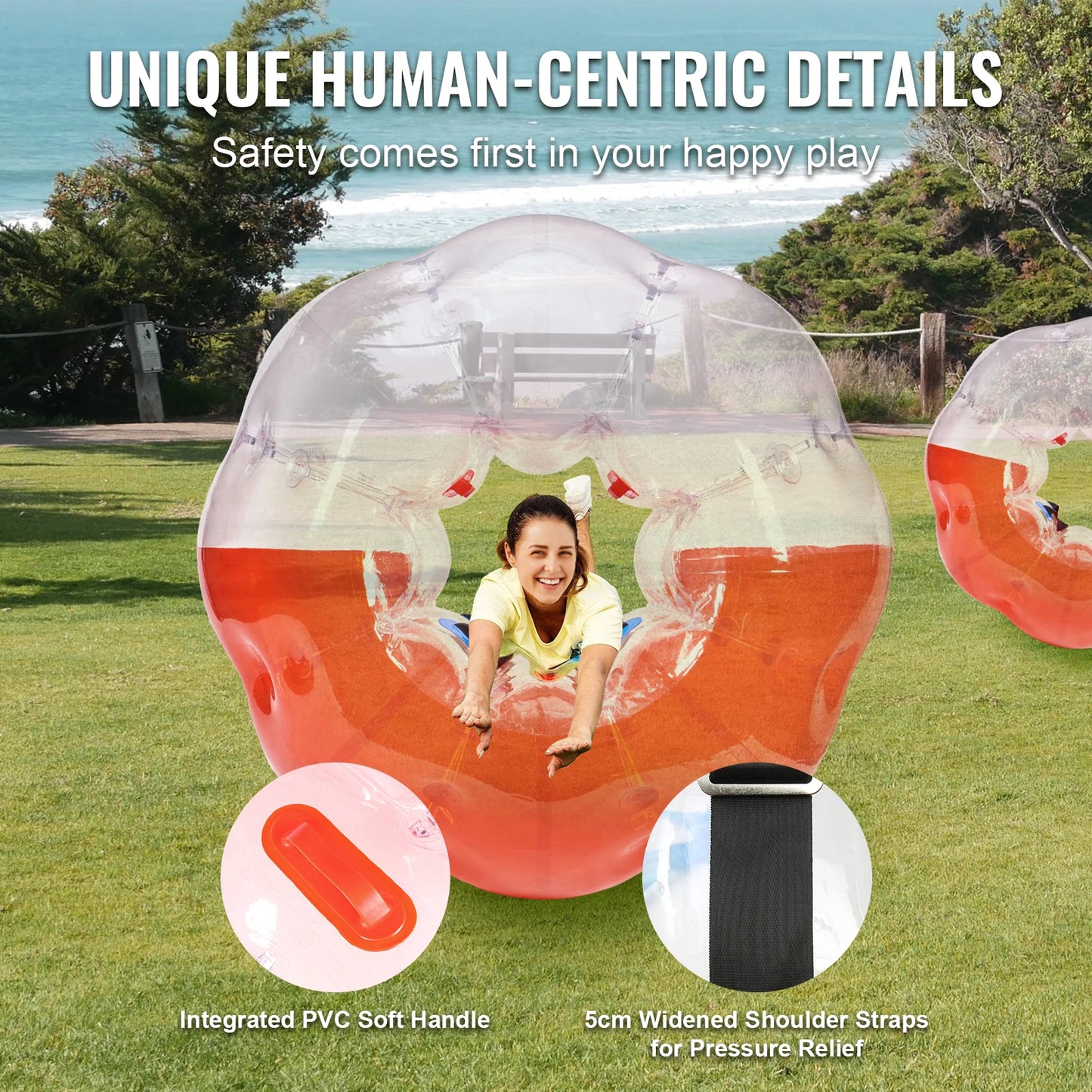SucceBuy 5FT/1.5M Inflatable Bumper Ball Body Bubble Zorb Ball for Teen& Adult Body Bubble Soccer Balls PVC Hamster Bubble Balls