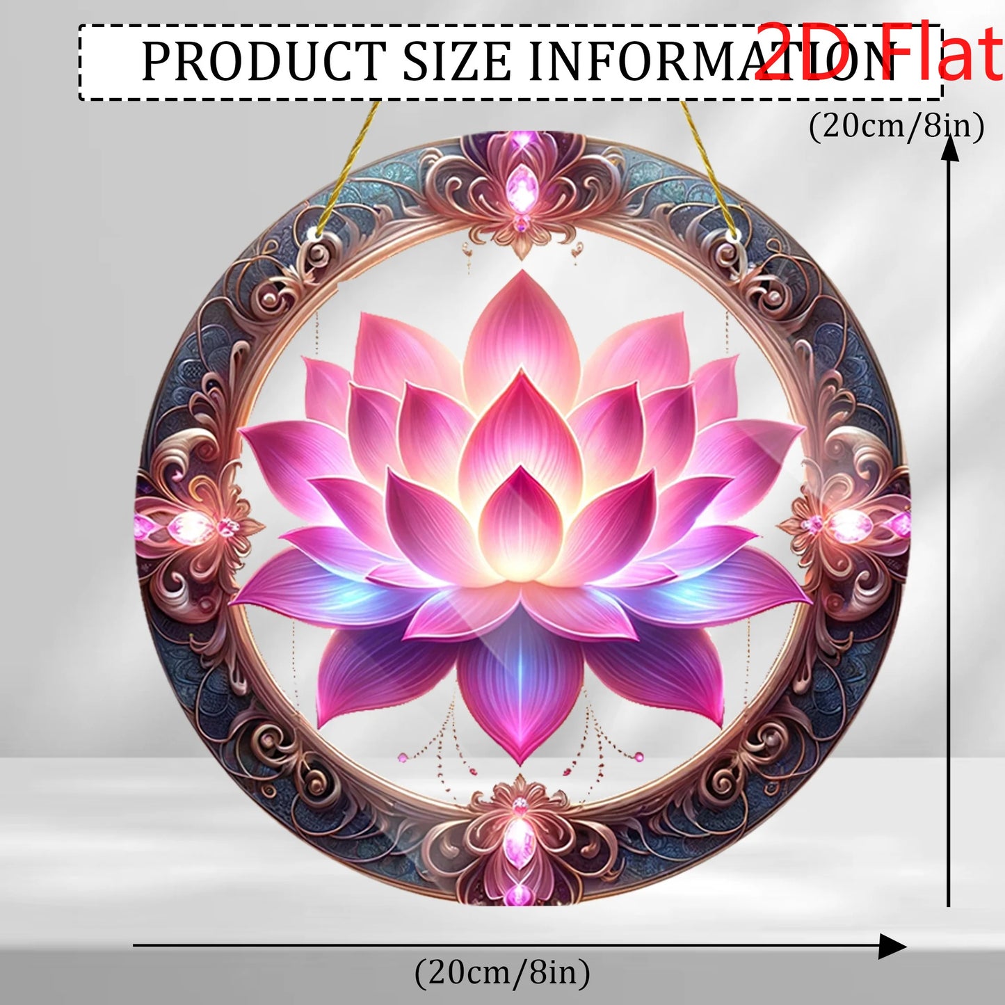 1pc Lotus Suncatcher - 2D Acrylic Window Hanging for Home & Garden Decor