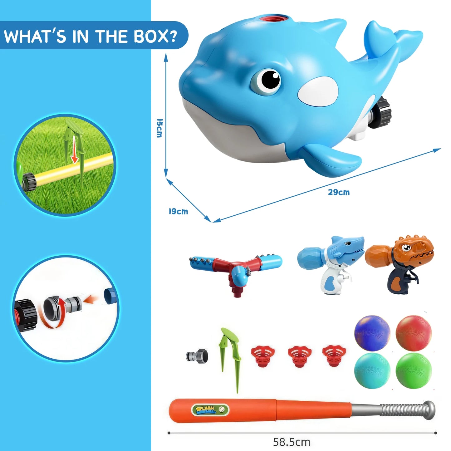 Summer Outdoor Sprinkler Snail Baseball Spinning Sprinkler Lawn Playing Water Summer Garden Lawns Water Toys Kids Outdoor Play