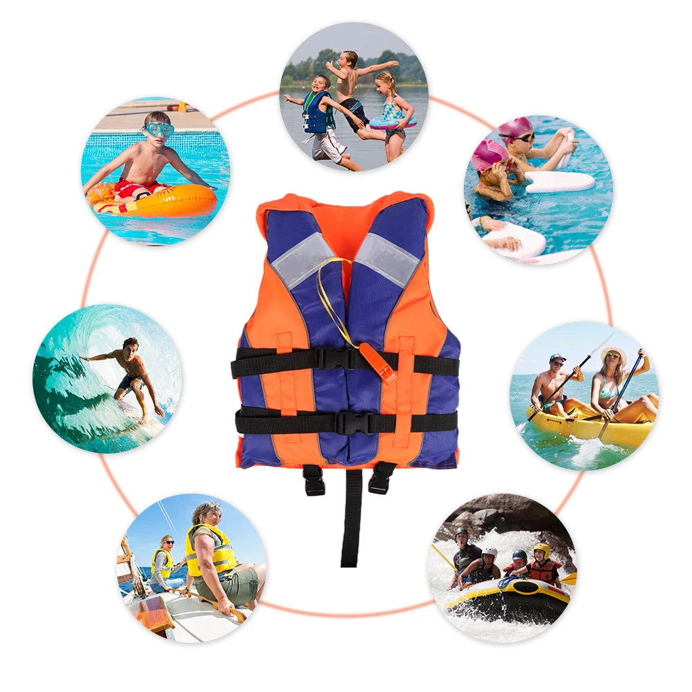 Kids Life Jacket Vest with Whistle for Fishing Swimming Drifting Water Sports