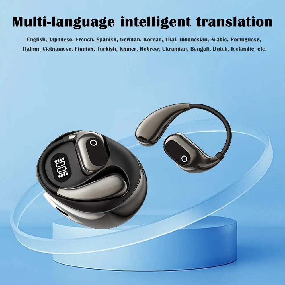 AI Translator Earbuds Adjustable Language Translator Earphone Real-Time Simultaneous Translation Device 138 Languages BT 5.4