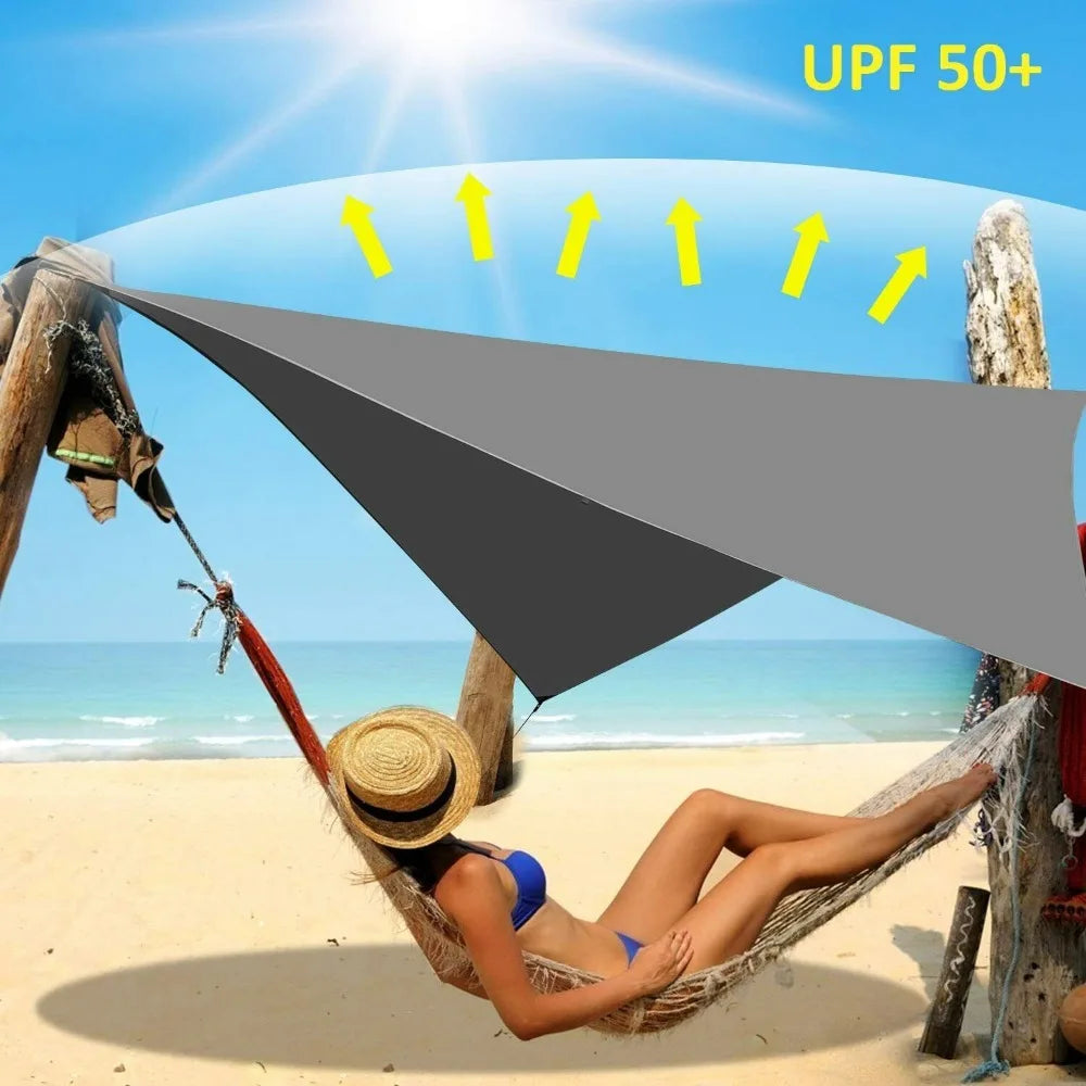 3Mx3M Camping Waterproof Awning Tarp Tent Dark Grey Ultralight Sun Shelter for Outdoor Tourist Beach sun shade UV Coating