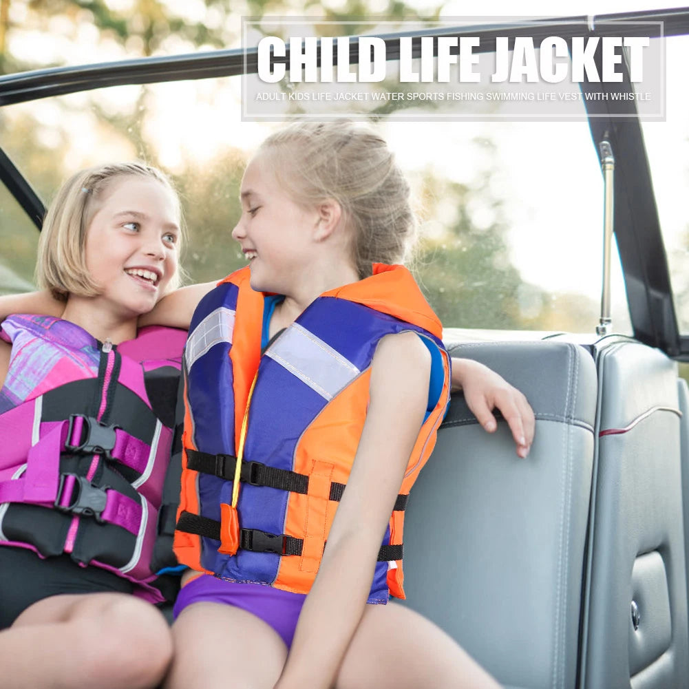 Kids Life Jacket Vest with Whistle for Fishing Swimming Drifting Water Sports