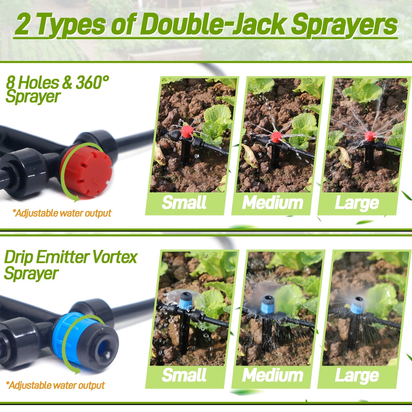 98ft Drip Irrigation System, DIY Garden Drip Irrigation Kit，Garden Plant Automatic Watering System