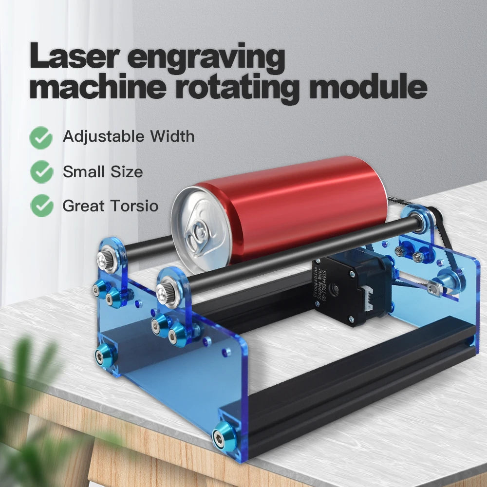 Laser Engraver Rotary Roller Y-axis Rotary Roller Engraving Module for Engraving Cylindrical Objects Cans DIY Tools