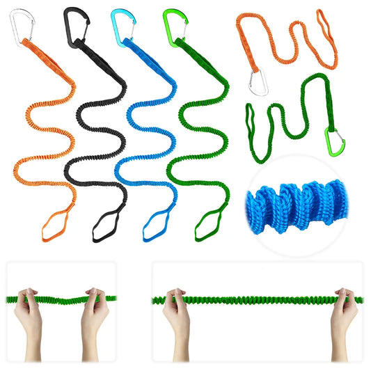 Kayak Paddle Leash Adjustable Kayak Paddle Lanyard Rope Elastic Kayak Paddle Rope for Canoing Fishing Boating