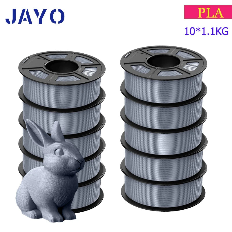 JAYO 3D Filament PLA 8Rolls 10Rolls 175mm 3D printing no bubbles no drawing smooth multiple colors optional 11kg for 3D printing