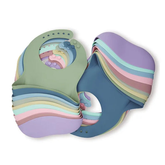 Waterproof Baby Bibs Baby Stuff Cute Cartoon Animal Printed Kids Bib Girl Boy Adjustable Soft Silicone Bib