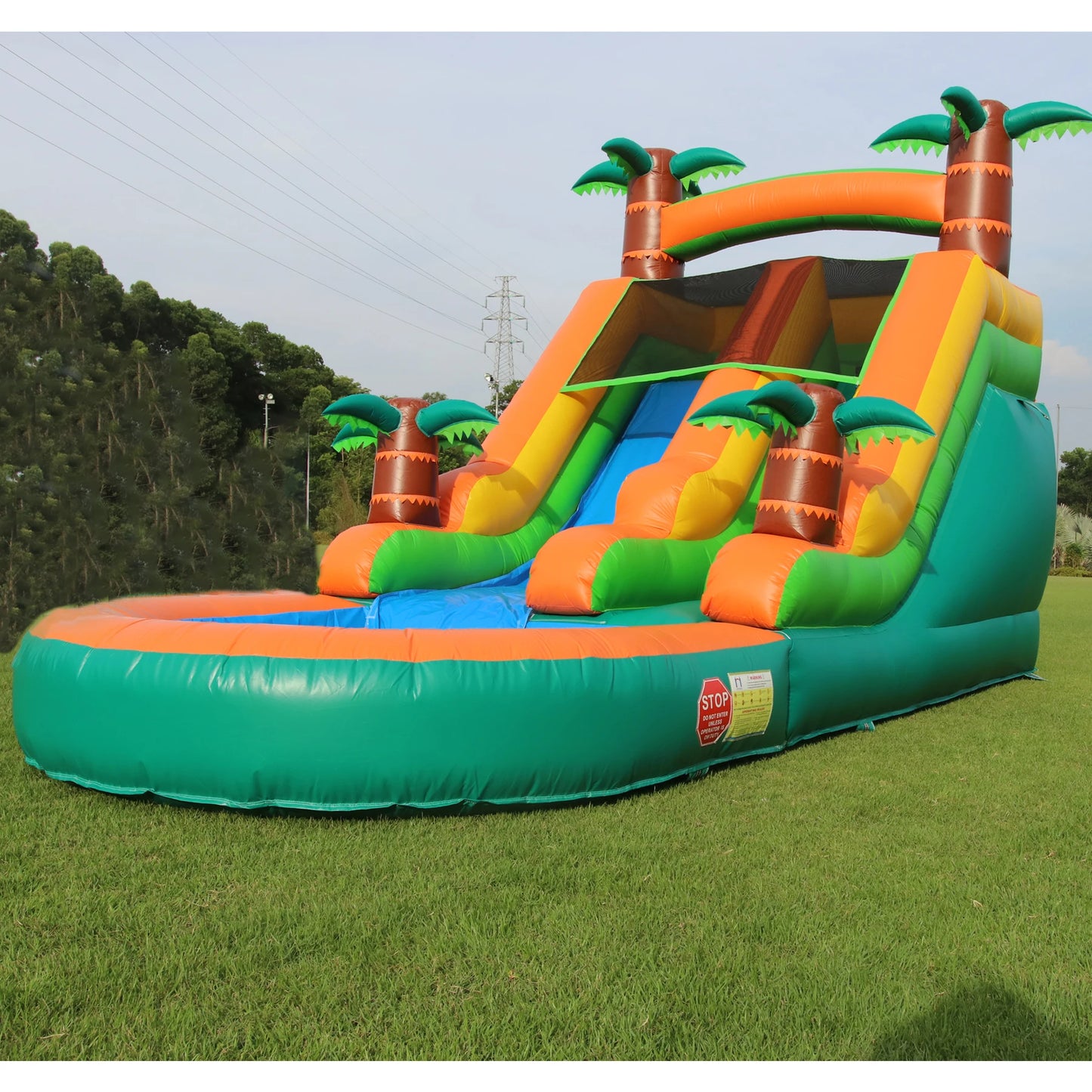 Inflatable Summer Outdoor Sildes Air Bounce Water amusement Play Equipment Inflatable Water Double Slide Bubble Ball Pit