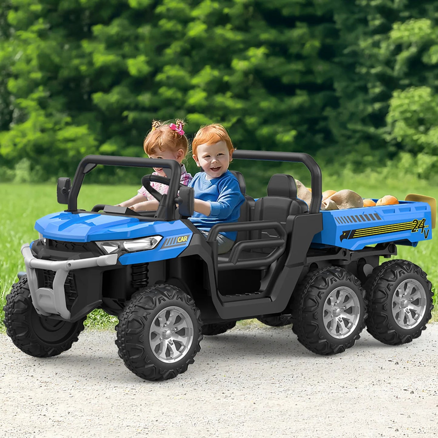Ride On Truck Car 24 V Kids Electric Vehicles With Remote Control, Children Ride On Utv Car With Safety Belt, For Boys Girls