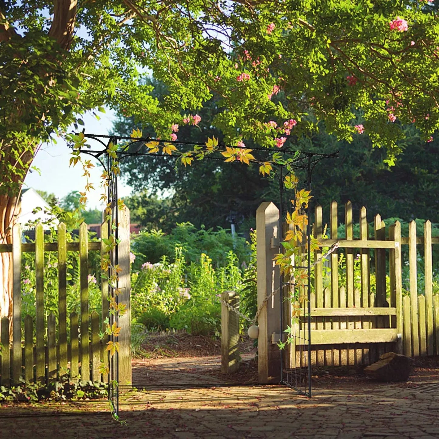 Garden Arbor, Arch Archway for Wedding Ceremony Party, Steel Garden Trellis for Plant Climbing, Christmas Decorations Pergola