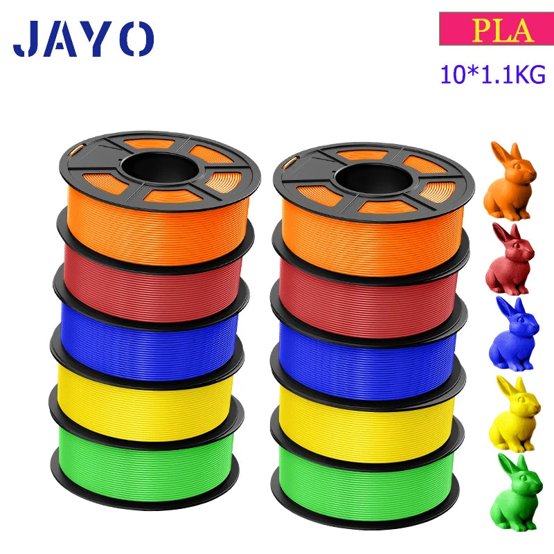 JAYO 3D Filament PLA 8Rolls 10Rolls 175mm 3D printing no bubbles no drawing smooth multiple colors optional 11kg for 3D printing