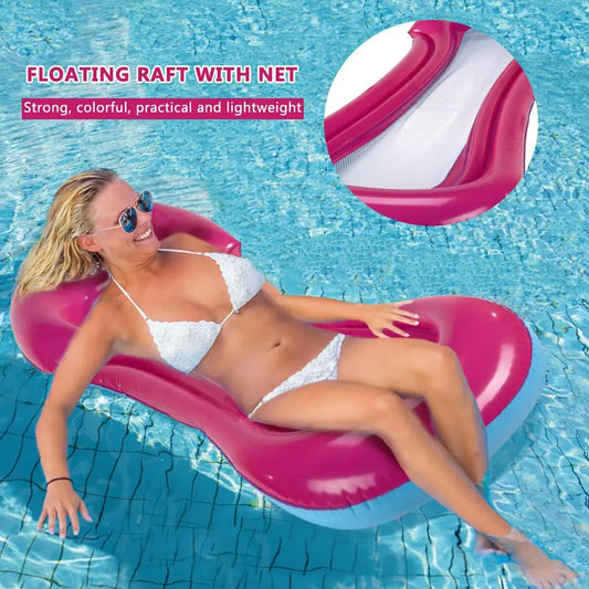 Water Hammock Recliner Inflatable Floating Swimming Mattress Sea Swimming Ring Pool Lounge Bed Float Pool Lounge Chair with Pump