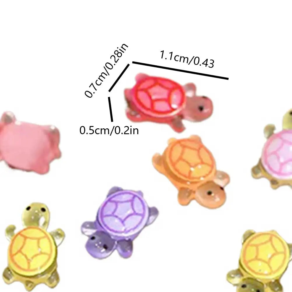 100Pcs Mini Resin Turtles Night Glow Turtle Figurines Realistic Tiny Turtles