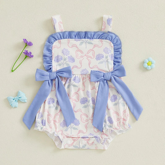 Adorable Toddler Dress with Floral Print and Ruffled Trim Perfect for Parties and Playdates Sleeveless Baby Girl Romper