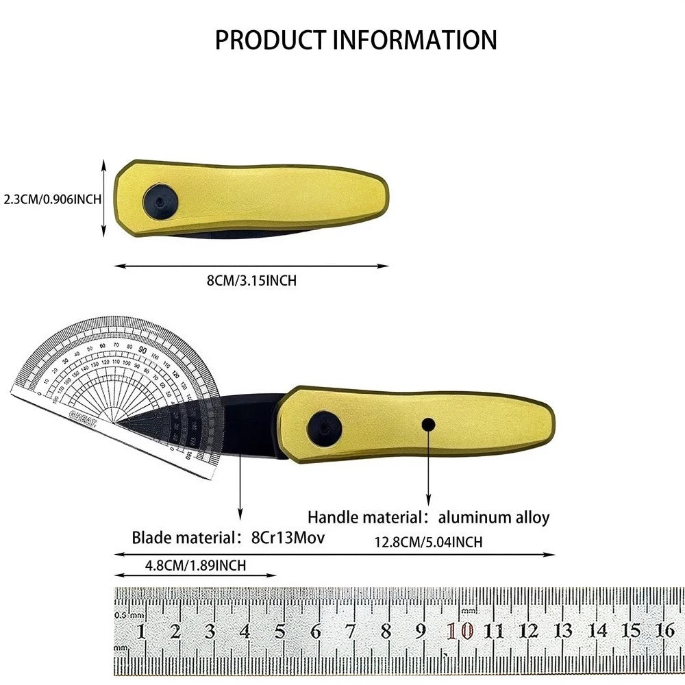 Mini 7500BLK Black Blade EDC Folding Knife CPM-154 DLC Blade, Aluminum Handle, Tactical Outdoor Tool for Camping Hunting Knives
