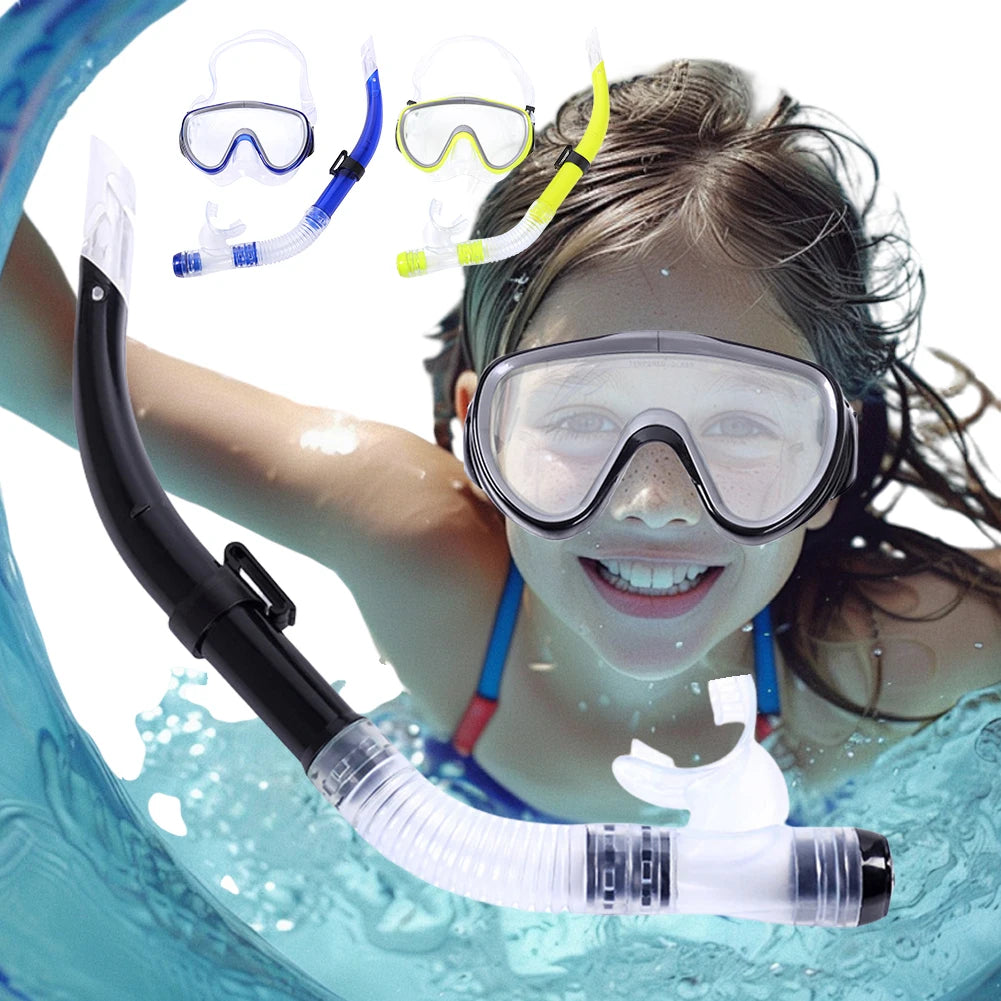 Diving Mask & Snorkel Set Adjustable Scuba Diving Mask No Leakage Diving Snorkel Tube Anti-Fog for Scuba Diving