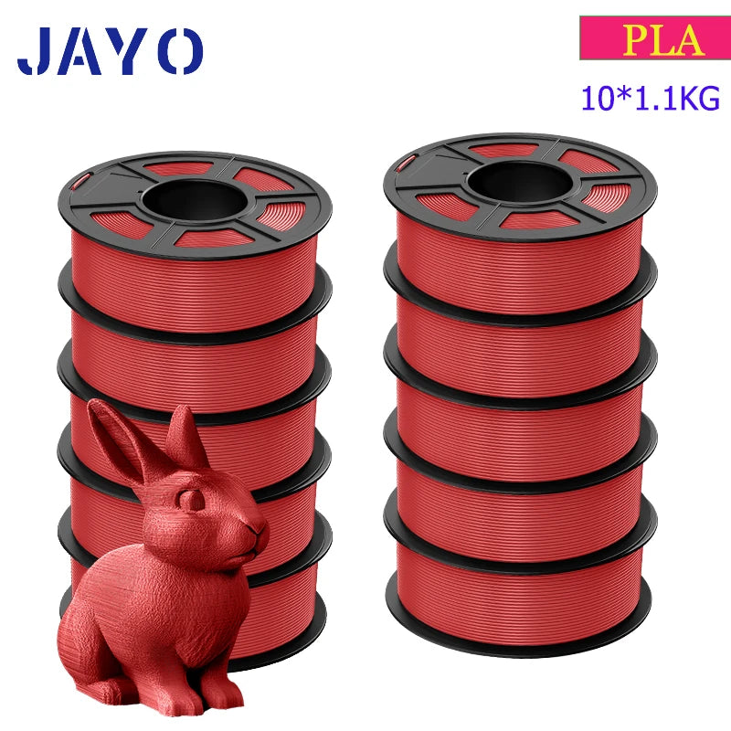 JAYO 3D Filament PLA 8Rolls 10Rolls 175mm 3D printing no bubbles no drawing smooth multiple colors optional 11kg for 3D printing