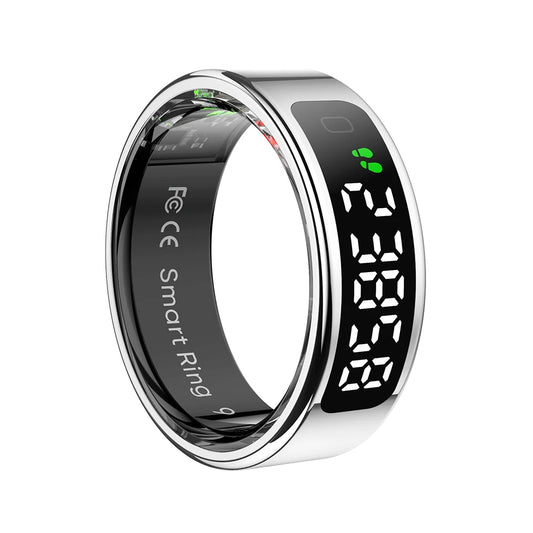 Smart Ring with Display Screen and Touch Heart Rate Blood Oxygen Monitor Ring 5 ATM Waterproof Smart ring for Android & iOS