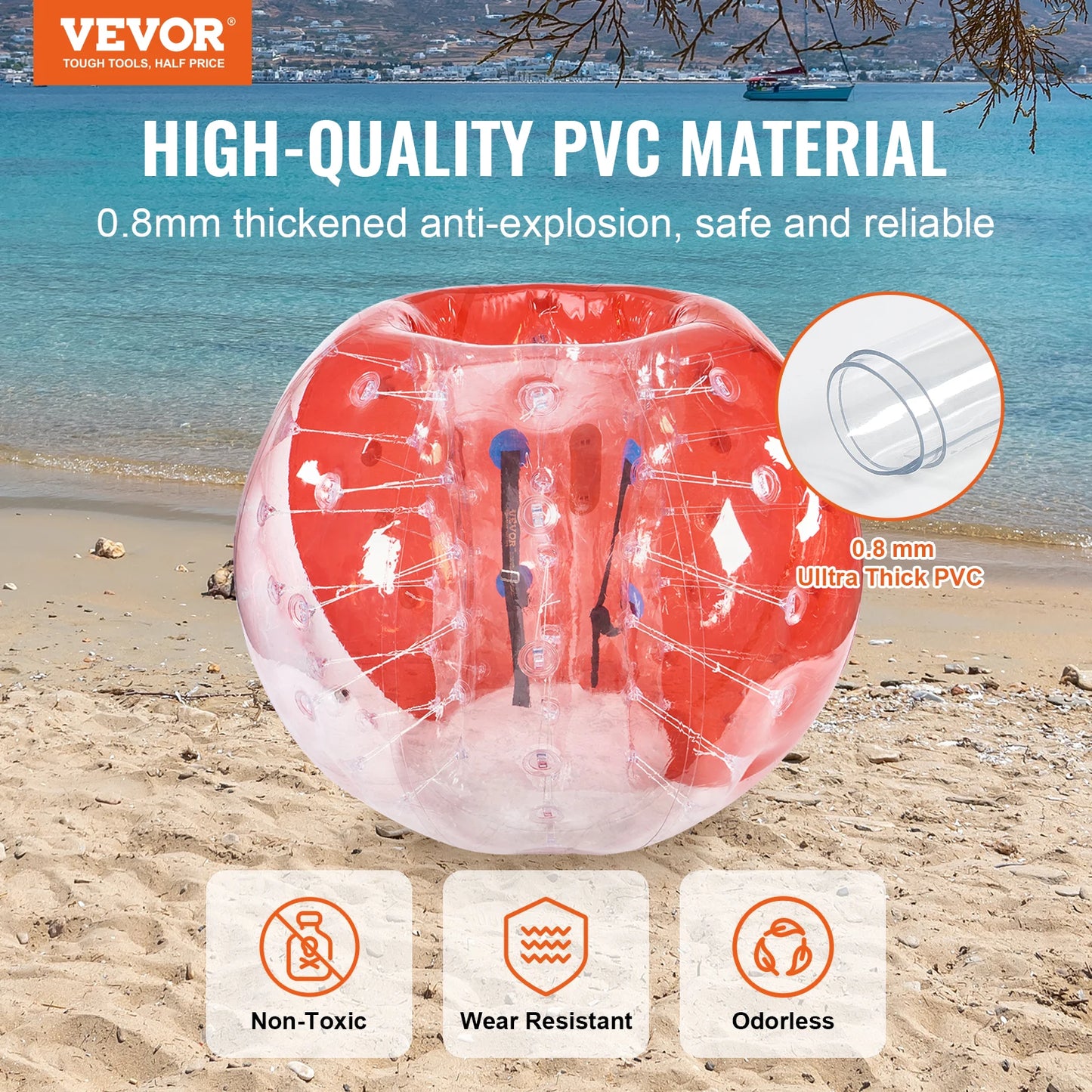 SucceBuy 5FT/1.5M Inflatable Bumper Ball Body Bubble Zorb Ball for Teen& Adult Body Bubble Soccer Balls PVC Hamster Bubble Balls