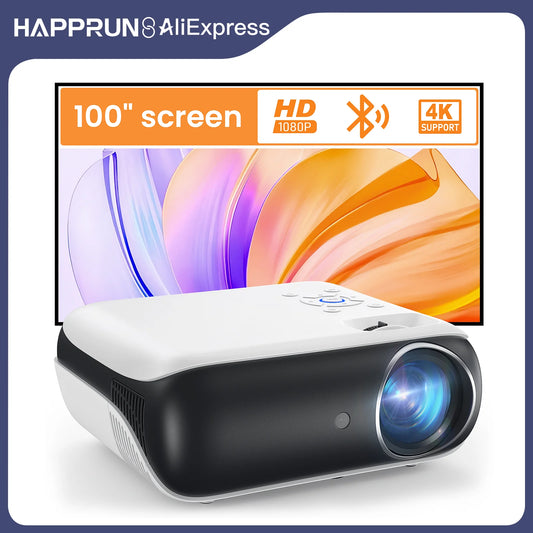 Projector, native 1080P Bluetooth projector, portable outdoor, full HD mini projector, home bedroom speaker