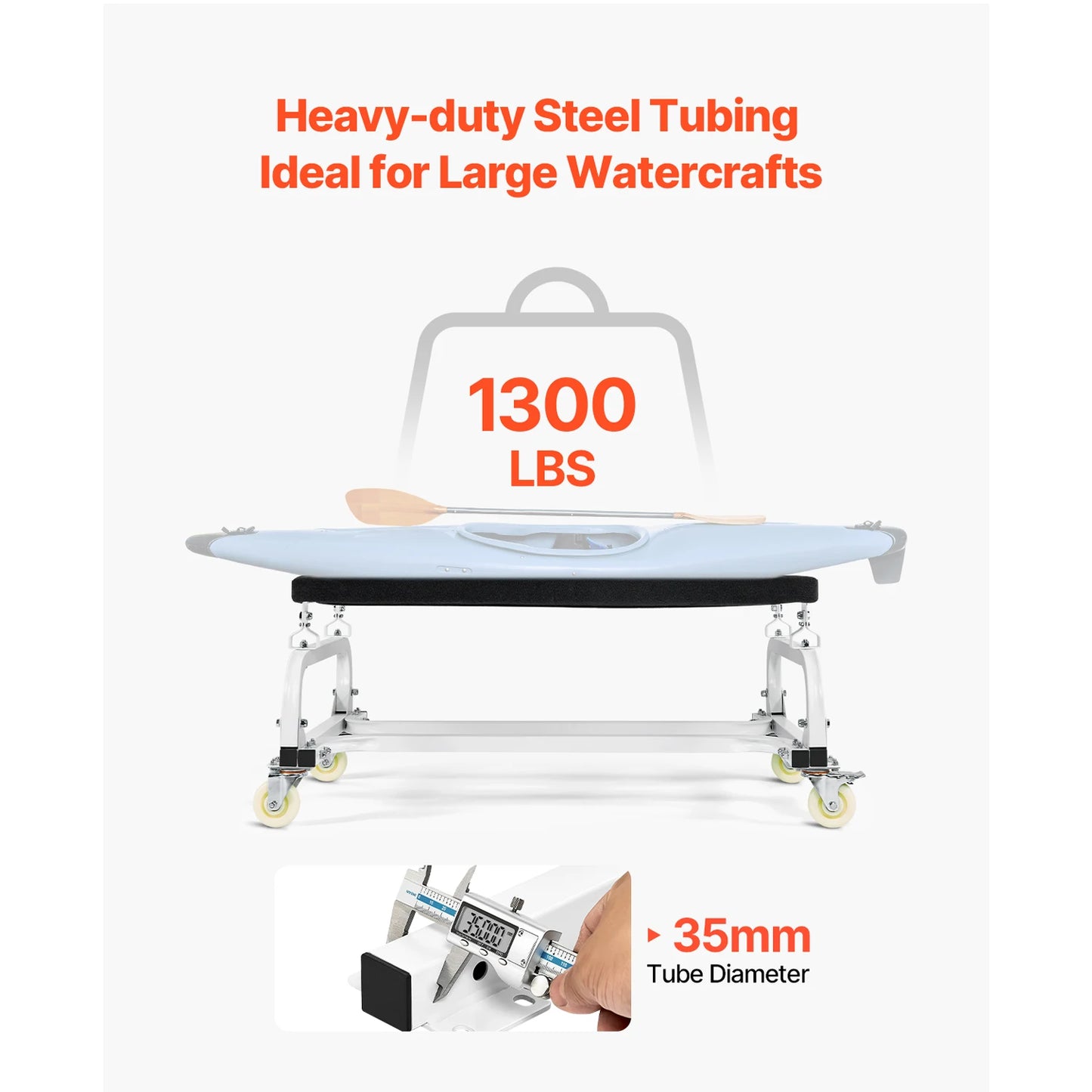 1000/1300 lbs Watercraft PWC Dolly Jet Ski Stand PWC Cart with 4 Casters & Adjustable Bunks for Moving Kayaks Speedboats