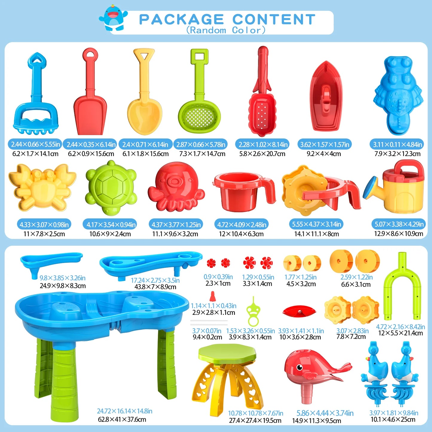 Sand and water table children's beach fun diy outdoor sand table toy set for 3-5 year old boys and girls