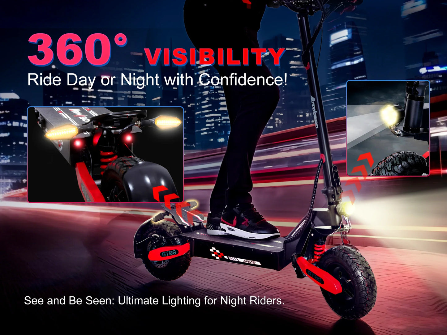 1200W Foldable E-Scooter for Adults -Max Speed 25MPH, 48V 13AH/23.4AH, 11"Off-Road Tires | US Stock, Factory Direct