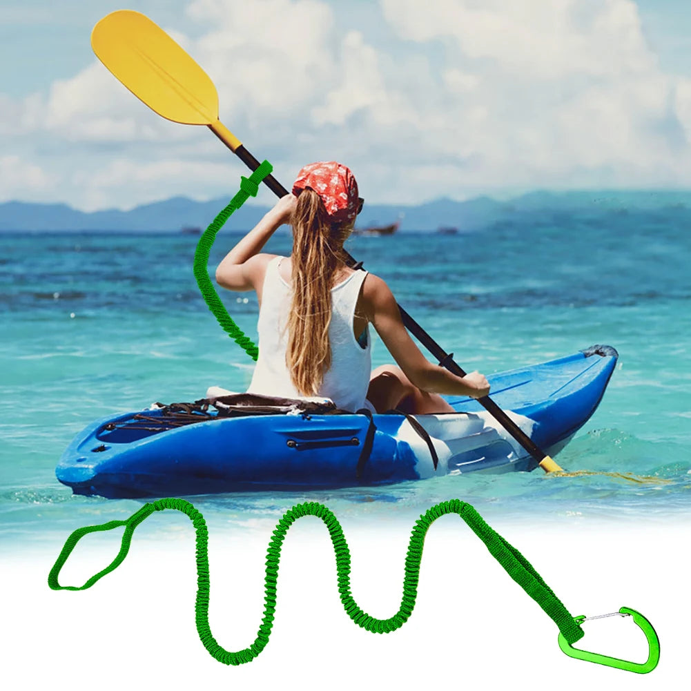 Kayak Paddle Leash Adjustable Kayak Paddle Lanyard Rope Elastic Kayak Paddle Rope for Canoing Fishing Boating