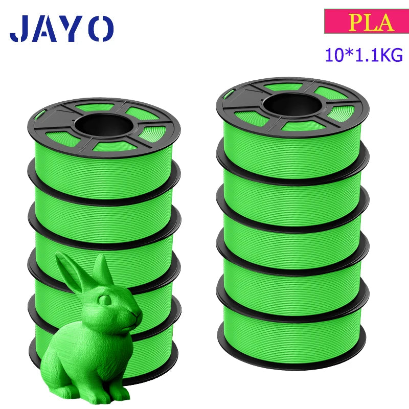 JAYO 3D Filament PLA 8Rolls 10Rolls 175mm 3D printing no bubbles no drawing smooth multiple colors optional 11kg for 3D printing