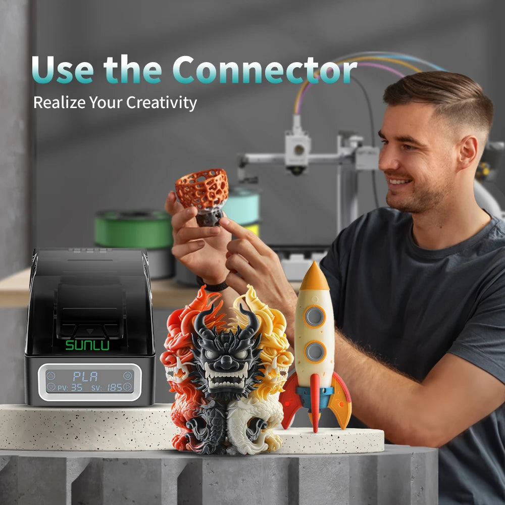 Filament Connector FC01 PLA/ PLA+ /PETG/ PCL/ ABS/ PA / PC Recycled Filament Tails Multiple Consumables One Click welding