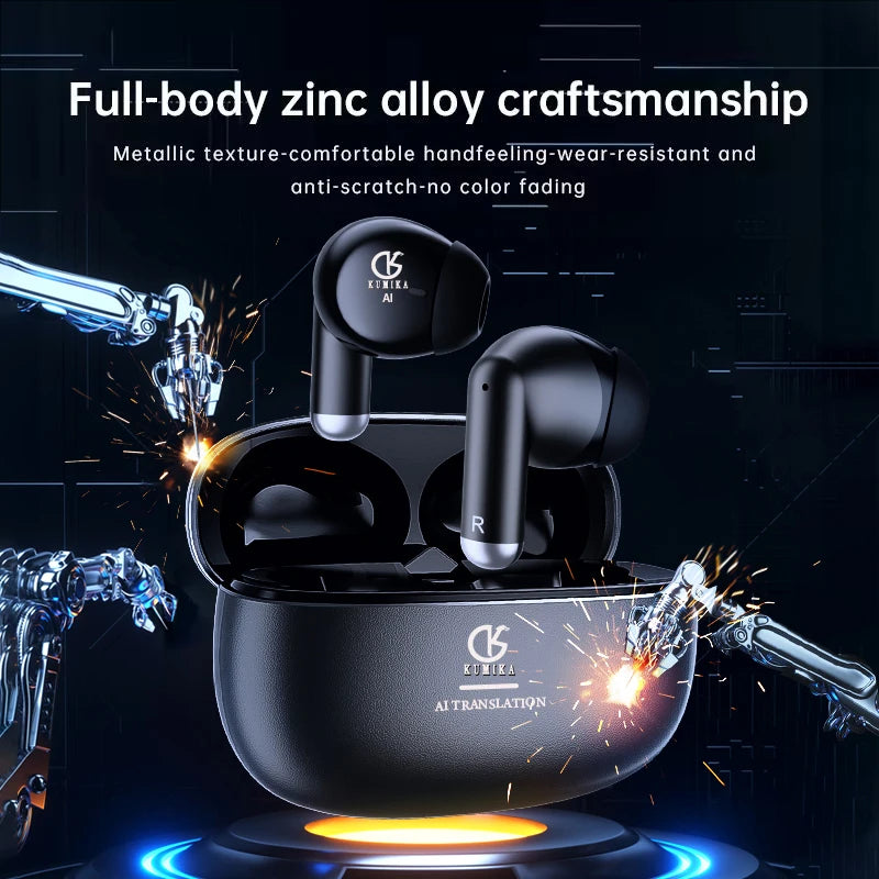 AI Translator Earbuds Real-Time Translator Headphones 144 Languages Voice Translator Wireless Bluetooth Noise Reduction Earphone
