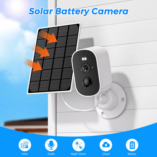 6MP Outdoor Solar Camera 3K HD Wireless WiFi Camera 4800mAh Battery PIR Motion Alarm Color Night Vision CCTV Camera ICSEE APP