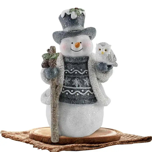 Snowman Figurines Indoor Christmas Resin