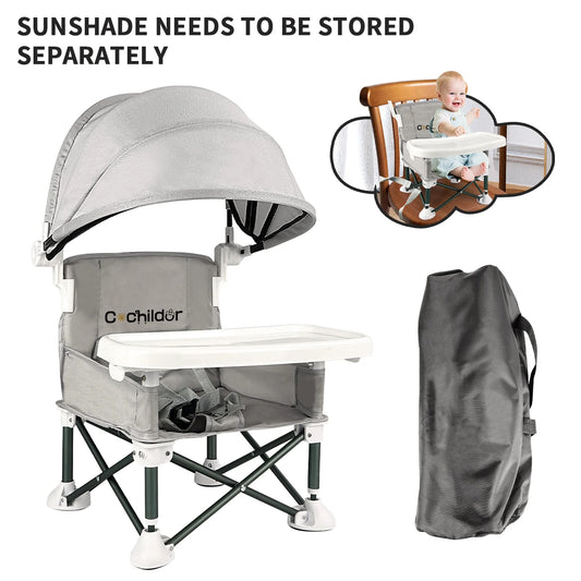 Portable dining chair for children, light and folding, removable dining plate, Suitable for dining at home and outdoor picnickin