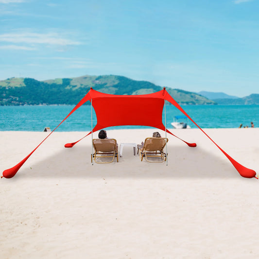 Outdoor Beach Tent Sun Shelter Camping Shades Tents Windproof One-piece Beach Canopy Tents UPF50+ Portable Family Tent