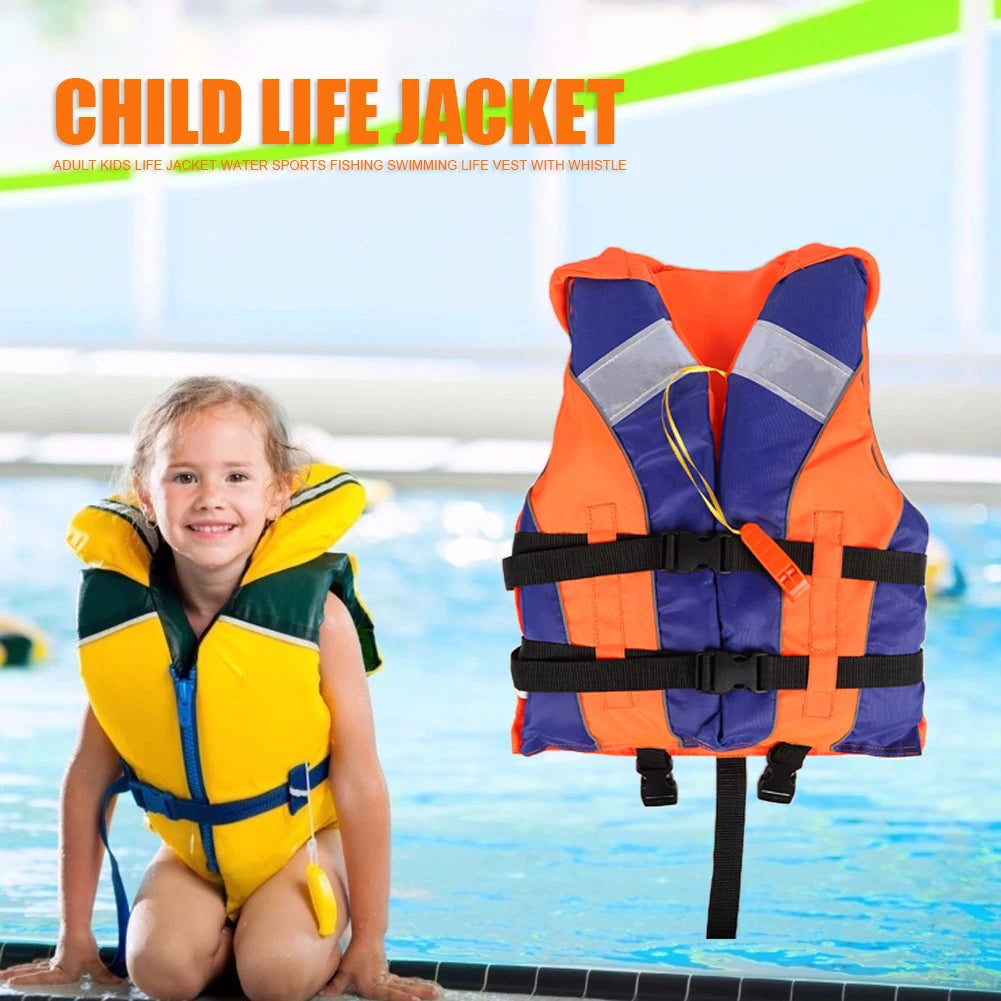 Kids Life Jacket Vest with Whistle for Fishing Swimming Drifting Water Sports