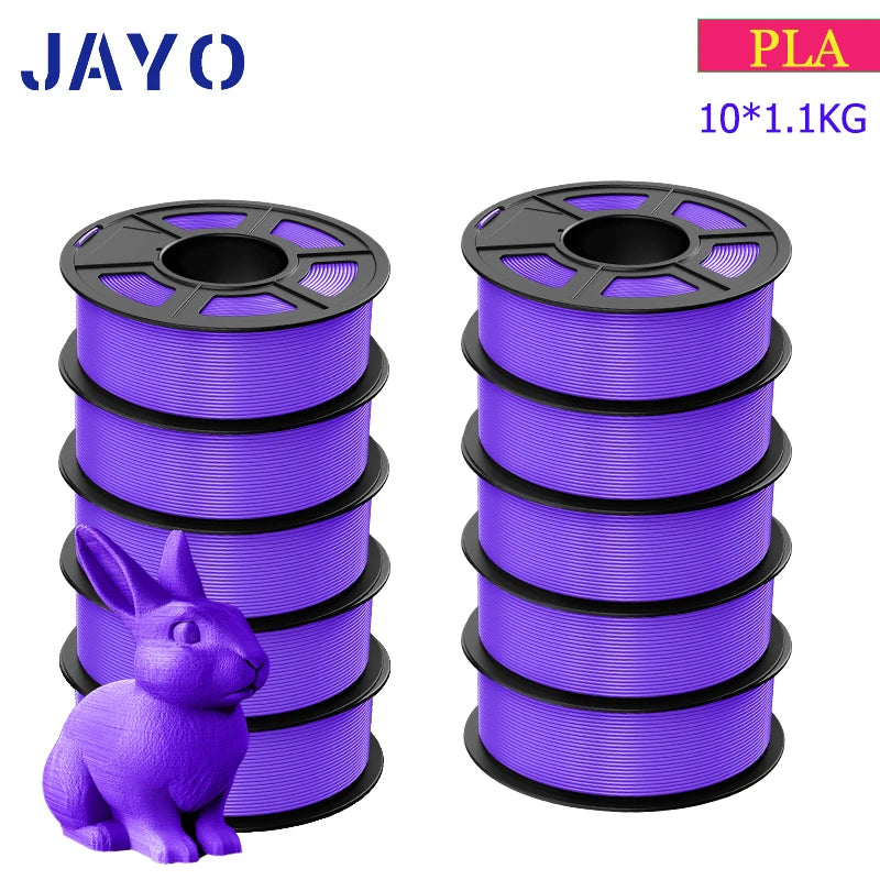 JAYO 3D Filament PLA 8Rolls 10Rolls 175mm 3D printing no bubbles no drawing smooth multiple colors optional 11kg for 3D printing