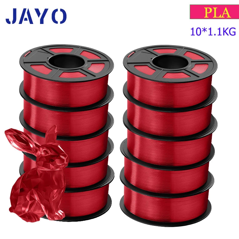 JAYO 3D Filament PLA 8Rolls 10Rolls 175mm 3D printing no bubbles no drawing smooth multiple colors optional 11kg for 3D printing