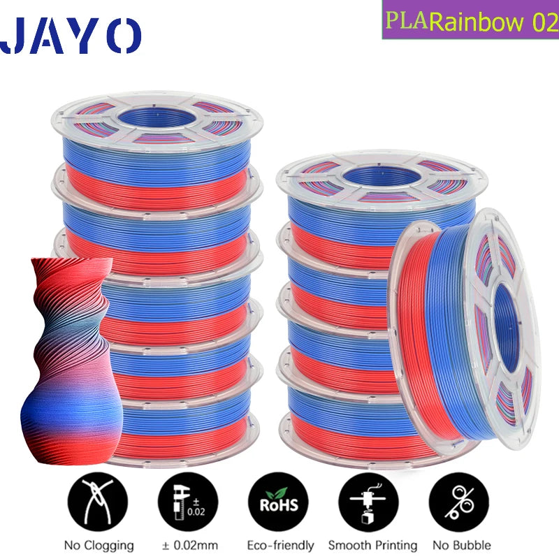 JAYO 3D Filament PLA 8Rolls 10Rolls 175mm 3D printing no bubbles no drawing smooth multiple colors optional 11kg for 3D printing