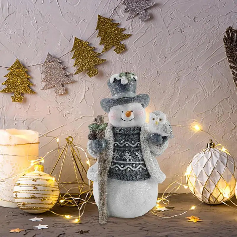 Snowman Figurines Indoor Christmas Resin