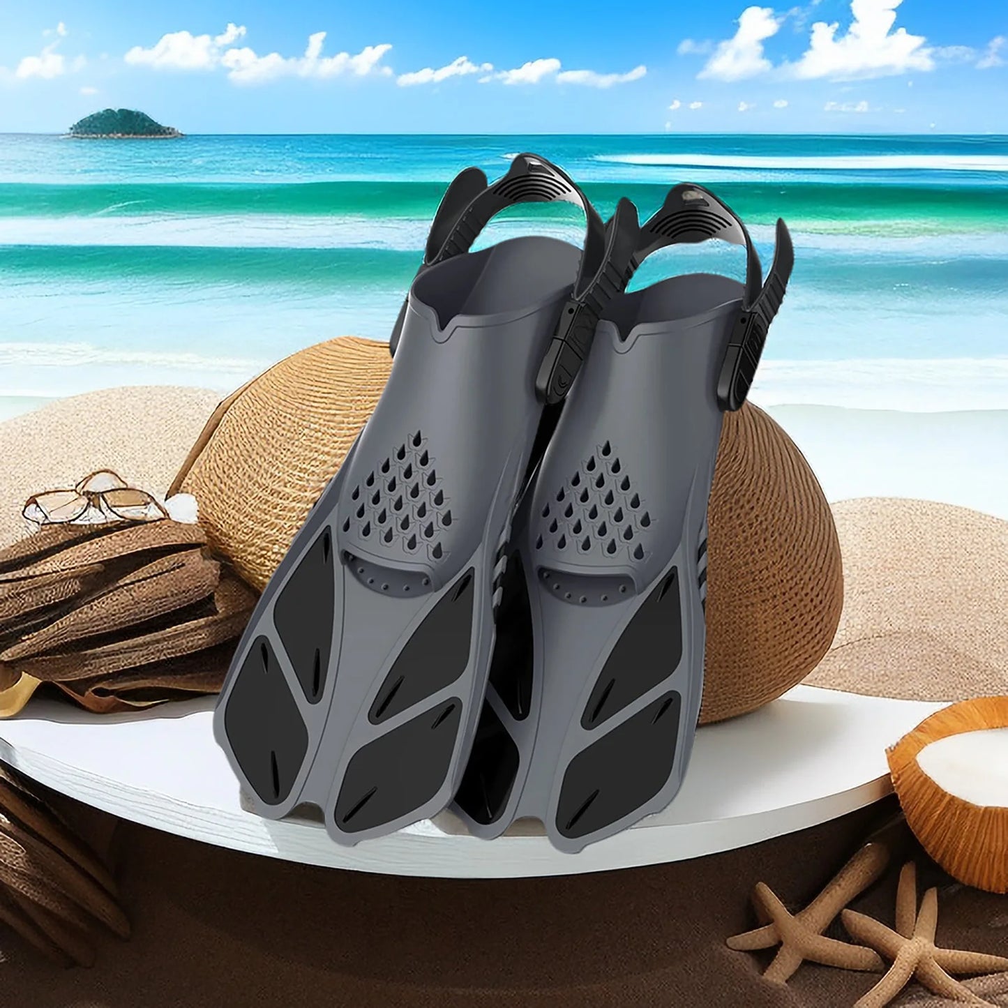 Adjustable Diving Swimming Fins Freediver Thickened Strong Compatibility Buckles Suitable for Snorkeling Free Diving