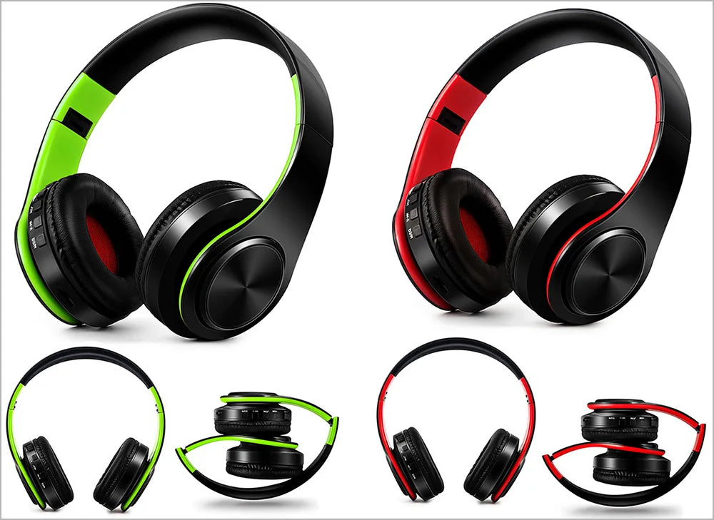 2025 Upgrading Wireless Bluetooth Headphones Stereo Headset Music Sports Overhead Earphone with Mic for Smart Phone TV PC Tablet